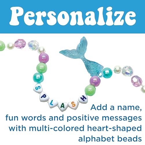 Creativity for Kids Mermaid Bead Jewelry Jar: Create 40+ Friendship Bracelets for Girls, DIY Girls Beads Jewelry Making Kit, Spring Crafts & Mermaid Gifts (Ages 6+)
