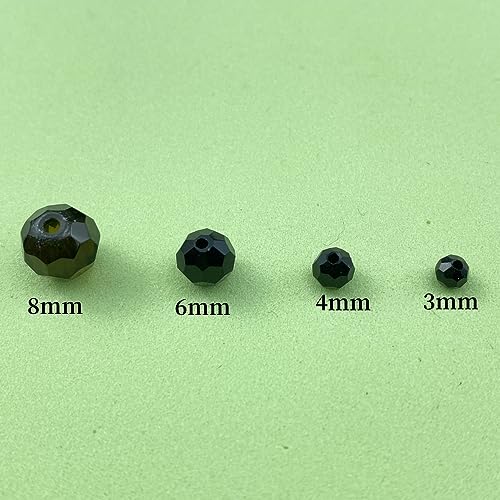 400pcs 3mm Round Crystal Glass Beads Round Faceted Spacer Beads for Jewelry Making Bracelet Earring Necklace Wind Chimes Suncatchers DIY Craft Making Supplies(Black Series) - color: Black Series, size: 3mm