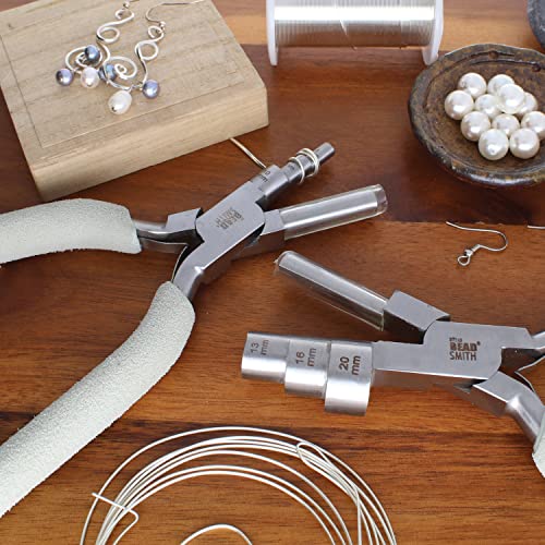 The Beadsmith Wire Looping Pliers - 3-in-1 Tool, Creates Three Loop Sizes (13 mm, 16 mm, 20 mm), Polished Steel Head with Comfort Grip Handle - style: Wire Looping