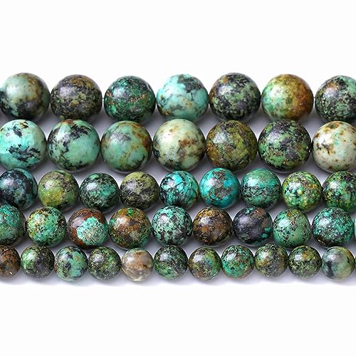 6mm 60pcs Natural Stone Green African Turquoise Spacer Loose Beads for Jewelry Making DIY Bracelet Necklace - color: African Turquoise, size: 6mm