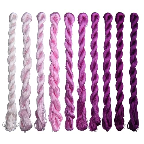 Natural 100% Silk Thread, Handmade Embroidery Thread Silk Floss 10 Colors 110m Each (65) - color: 65