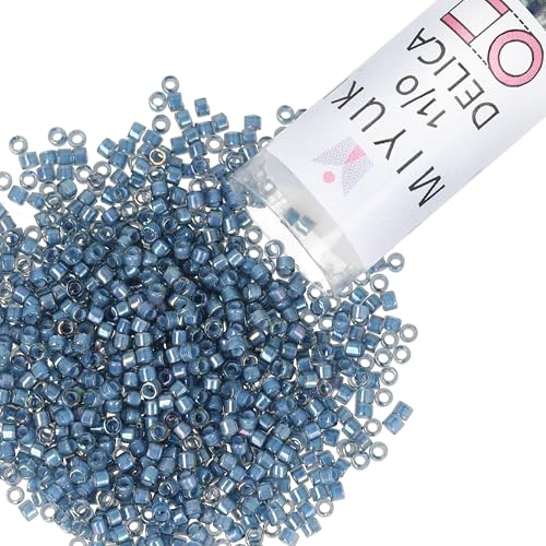 Miyuki Delica Seed Beads – Size 11/0 (1.6 mm), DB2384, Fancy Lined Teal Dark Blue, 7.2 g, Approx. 1440 Beads, Made in Japan - color: DB2384 - Fancy Lined Teal Dark Blue