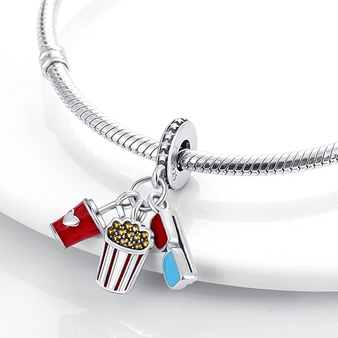 Parmuz 925 Sterling Silver Charm for Bracelet Necklace Dangle Love Mom Ocean travel Butterfly Party Charm Beads Pendants DIY Jewelry for Women