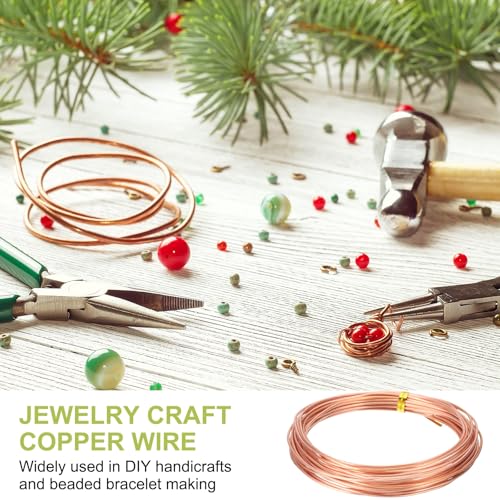 PATIKIL 99.9% Pure Copper Wire for Jewelry Making, 16 Gauge (1.3mm) Copper Craft Wire 24.6 Feet Beading Jewelry Making Supplies for Crafting Wreath Electroculture Gardening - size: 16 Gauge x 24.6 Feet