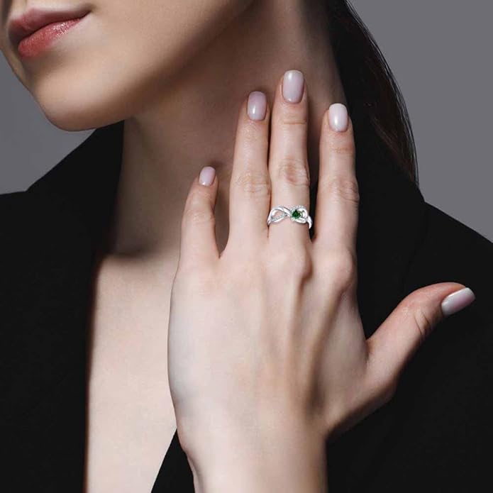 STARCHENIE Infinity Promise Ring 925 Sterling Silver Angel Wings Heart Ring for Women Size 5-10