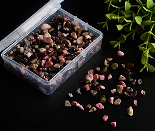 Natural Chip Stone Beads Black Stripe Rhodochrosite 5-8mm About 400 Pieces Irregular Gemstones Crystal Loose Bead Hole Drilled DIY for Bracelet Jewelry Making (5-8mm, Black Stripe Rhodochrosite) - color: Black Stripe Rhodochrosite