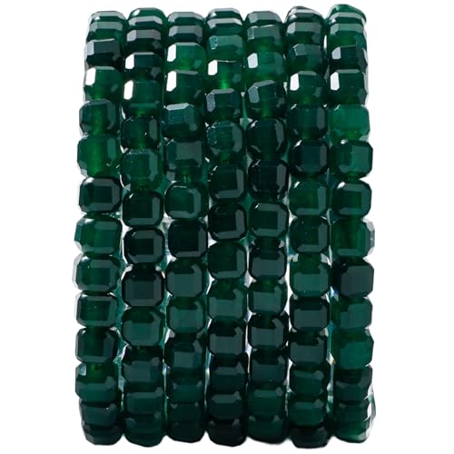Natural Faceted Green Agate Cube Stone Beads 5-5.5mm 60pcs/str Loose Square Semi Gemstone Stone Beads for Making Bracelets Necklace Earrings - color: Green Agate