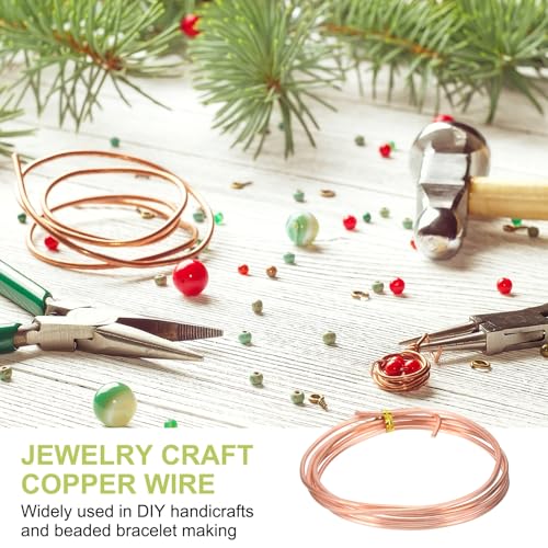 PATIKIL 99.9% Pure Copper Wire for Jewelry Making, 10 Gauge (2.6mm) Copper Craft Wire 4.9 Feet Beading Jewelry Making Supplies for Crafting Wreath Electroculture Gardening - size: 10 Gauge x 4.9 Feet
