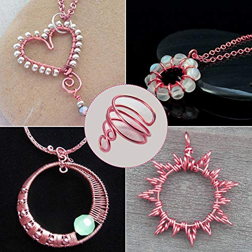 Anezus 18 Gauge Jewelry Wire for Jewelry Making, Anezus Craft Wire Tarnish Resistant Copper Beading Wire for Jewelry Making Supplies and Crafting (18 Gauge, Rose Gold) - color: Rose Gold Pink