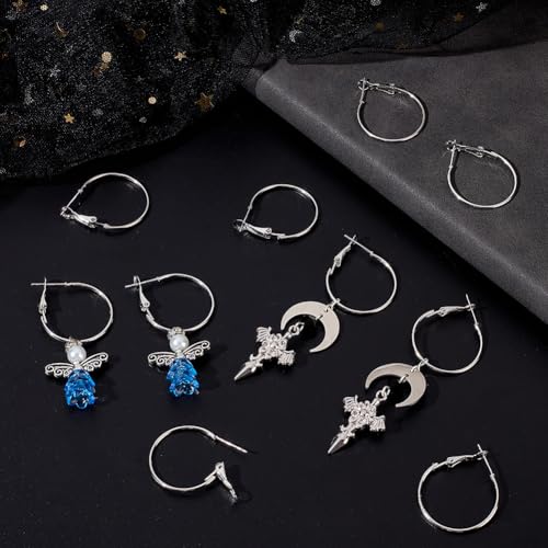 Beebeecraft 1 Box 24Pcs Hoop Earrings Findings Platinum Plated Brass Round Open Beading Hoop Components for Jewellery Making DIY Crafts Art Accessories Creation Festival Gift Wedding Party Favor - color: Silver