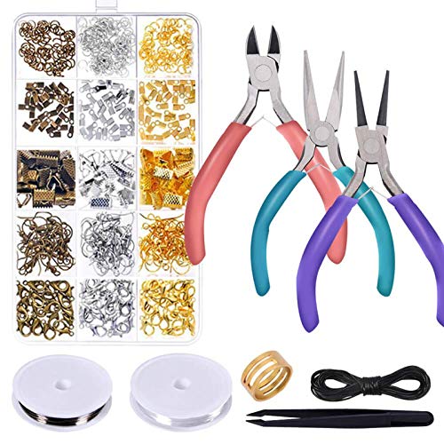 anezus Jewelry Repair Kit with Jewelry Pliers, Jewelry Making Tools, Beading String and Jewelry Making Supplies for Jewelry Repair, Jewelry Making and Beading