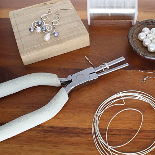 The Beadsmith Bail Making Pliers, 7 inches (178mm) in length, Creates Two Loop Sizes (3.5mm, 5.5mm), Polished Steel Head with Comfort Grip Handle - style: Bail Making