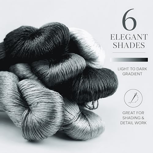 Natural 100% Silk Thread, Handmade Embroidery Thread Silk Floss 6 Colors 110m Each (79) - color: 79