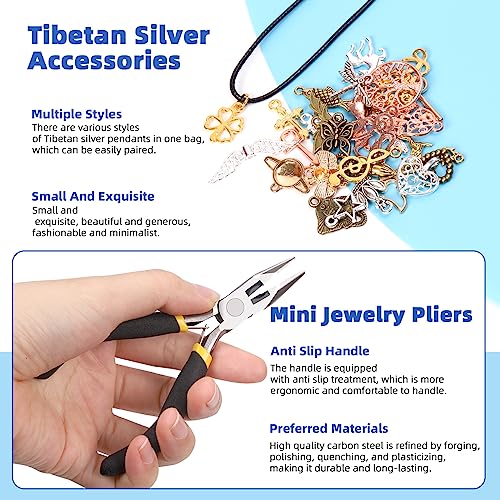 Glarks 1616Pcs Making Supplies Kit with Jewelry Tools, Includes Pliers, Jewelry Wires, Charm Pendants, Jewelry Findings for Jewelry Making and Repair - size: 1587pcs