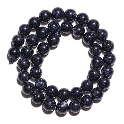 8mm Natural Blue Sandstone Gemstone Polished Round Smooth Stone Beads for Bracelets Jewelry Making - color: Blue Sandstone, size: 8mm