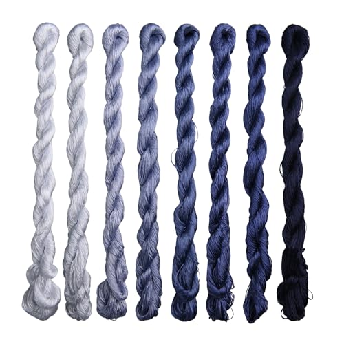 Natural 100% Silk Thread, Handmade Embroidery Thread Silk Floss 8 Colors 110m Each (69) - color: 69