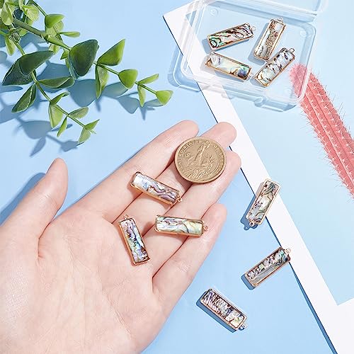 BENECREAT Abalone Shell Charms, Paua Shell Pendant Shell Charms for Jewelry Making - color: Rectangle