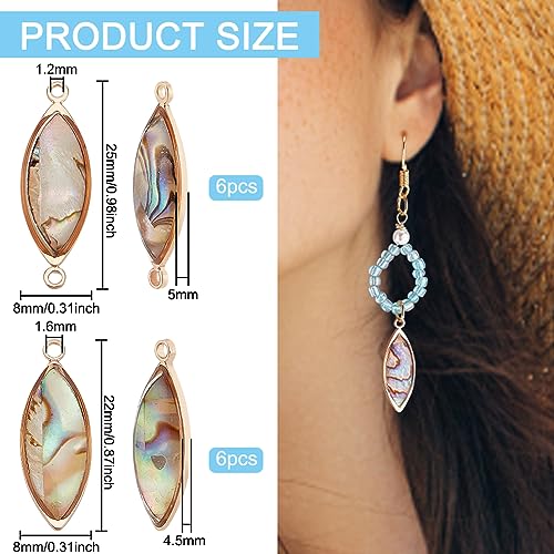 BENECREAT Abalone Shell Charms, Paua Shell Pendant Shell Charms for Jewelry Making - color: Horse Eye
