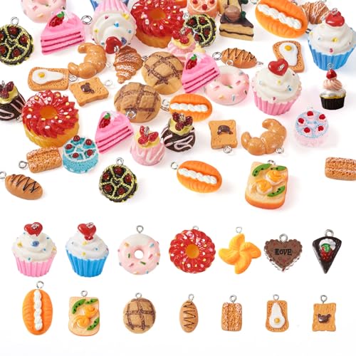 Craftdady Resin Plastic Miniature Food Snack Pendants Charms Ice Drink Juice Pendants Cute Bottle Fruit Keychain Charms Hang Ornament for DIY Craft Earring Bracelet Necklace Jewelry Making - color: Mixed Color Food