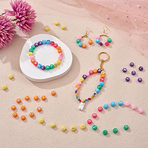 BEEFLYING 632Pcs 10MM Round Acrylic Letter Beads, Sky Blue - color: Sky Blue