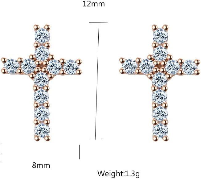 S925 Silver Diamond Cross Stud Earrings for Him, Hip-Hop Unisex Style, Fashion Forward Accessory, Stud Diamond Earrings for Women