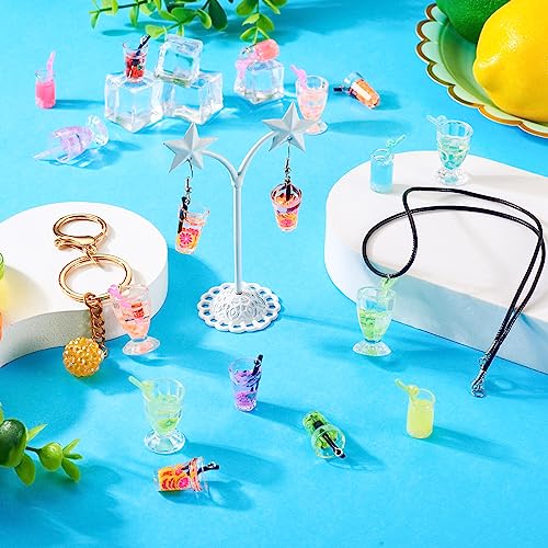 Craftdady Resin Plastic Miniature Food Snack Pendants Charms Ice Drink Juice Pendants Cute Bottle Fruit Keychain Charms Hang Ornament for DIY Craft Earring Bracelet Necklace Jewelry Making - color: Mixed Color Ice Drink Juice