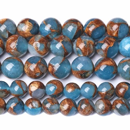 120PCS 6MM Lake Blue Cloisonne Craft Spacer Loose Beads for Jewelry Making DIY Bracelet - color: Blue Cloisonne, size: 6mm (2 strands)