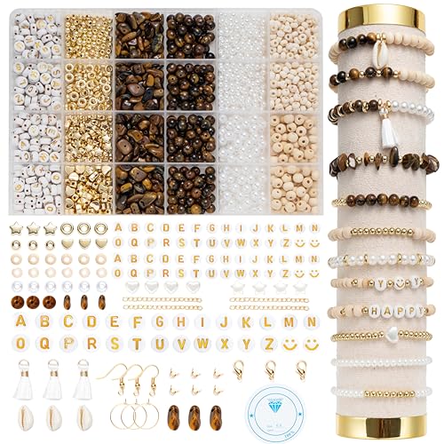 Xylise Jewelry Making Supplies Kit Natural Stone Beads for Irregular Natural Stone with for DIY Craft Bracelet Necklace Earrings for Adults (Tiger's Eye) - color: Tiger's Eye