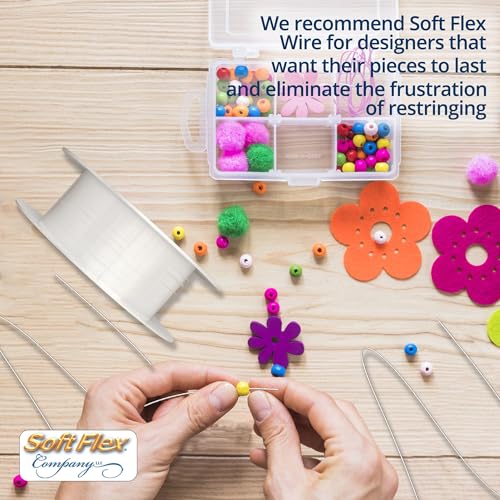 Soft Flex Econoflex Hobby Beading Wire - Flexible Stainless Steel Wire for Crafting - 7 Strand 0.19 30 Ft - style: Snow White