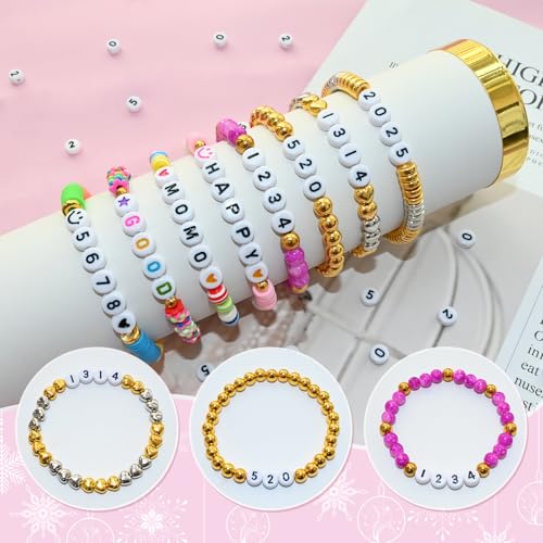 Looconi 300pcs Number Beads 0 Plastic Beads for Jewelry Making - color: Number0, size: 7x4mm