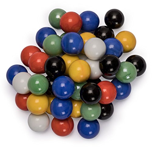 Yellow Mountain Imports 60 Pieces Chinese Checkers Marbles Set with Solid Colors - 16 Millimeters - size: 16mm(Matt)