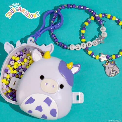 Original Squishmallows Bubba The Cow Bracelet Kit, Bracelet Making Kit, Friendship Bracelet Kit, Charm Bracelet, Charm Bracelet Making Kit, Gifts for Girls, 7 Year Old Girl Birthday Gifts, Crafts - style: Bubba the Cow