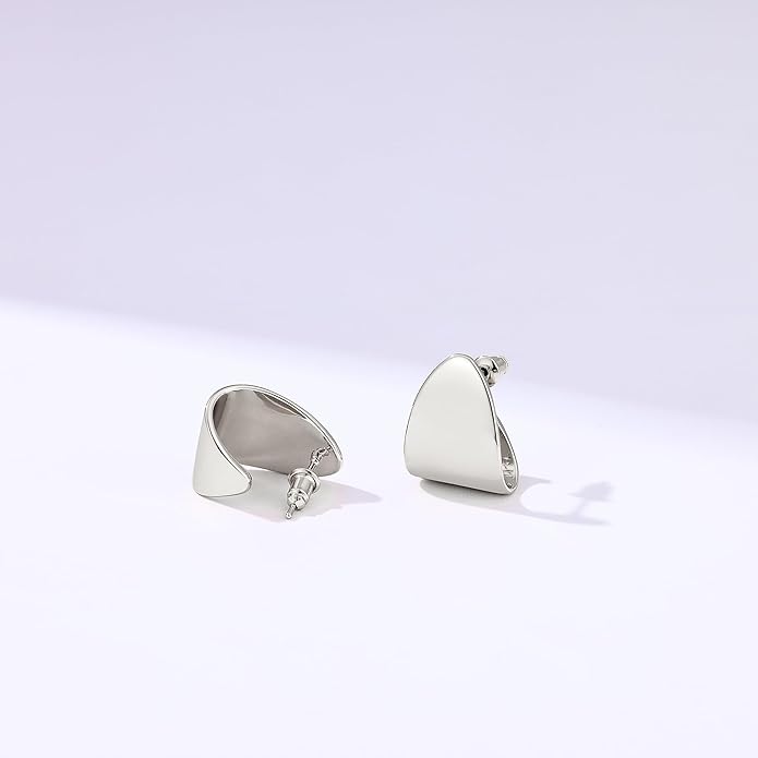 Gacimy Chunky Earrings for Women, Teardrop Earrings with 925 Sterling Silver Post, 14K Gold Plated Statement Drop for Women