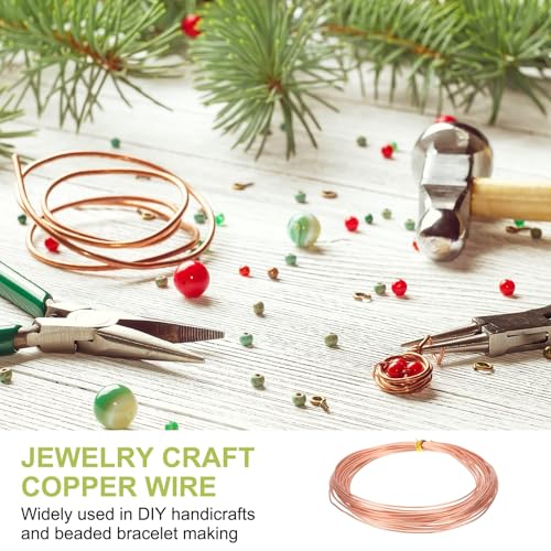 PATIKIL 99.9% Pure Copper Wire for Jewelry Making, 18 Gauge (1mm) Copper Craft Wire 24.6 Feet Beading Jewelry Making Supplies for Crafting Wreath Electroculture Gardening - size: 18 Gauge x 24.6 Feet
