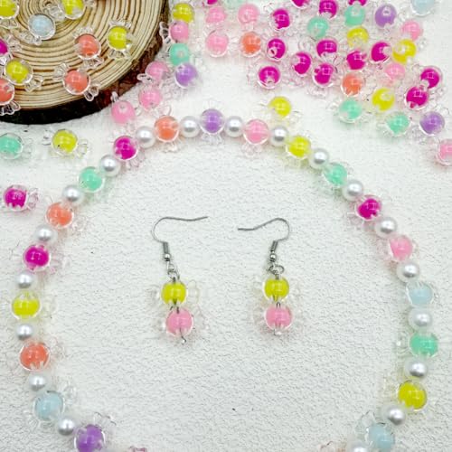 200pcs Candy Acrylic Beads, Mixed Color Clear Spacer Beads for Bracelet Necklace Earring Jewelry Making (Candy)