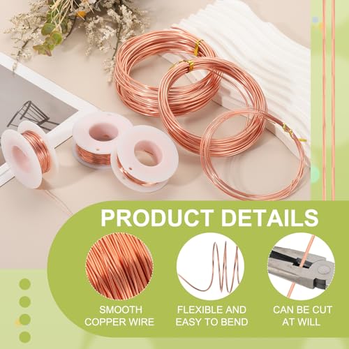 PATIKIL 99.9% Pure Copper Wire for Jewelry Making, 16 Gauge (1.3mm) Copper Craft Wire 24.6 Feet Beading Jewelry Making Supplies for Crafting Wreath Electroculture Gardening - size: 16 Gauge x 24.6 Feet