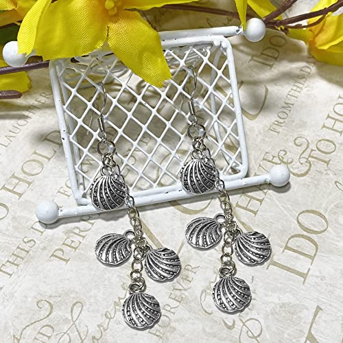 Heather's cf Silver Sea Charms – Antique Pendants, Non-Tarnish, Lead-Free & Nickel-Free, Bulk Ocean Animal Charms for DIY Jewelry, Bracelets, Necklaces, Earrings, Beach Craft Supplies (Sea Animals) - color: Seashell Scallop - 90 Pc