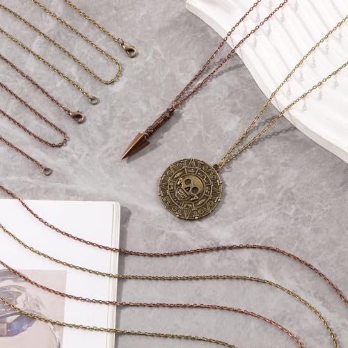 Lemonkey 24 Pack Necklace Chains Bulk,Bronze Plated DIY Cable Link Chains for Jewelry Making 24 Inches - color: Bronze, size: 24inch