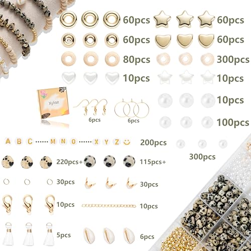 Xylise Jewelry Making Supplies Kit Natural Stone Beads for Irregular Natural Stone with for DIY Craft Bracelet Necklace Earrings for Adults (Variegated) - color: Variegated
