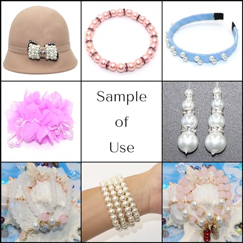 200Pcs Glass Pearl Beads Faux Pearls Round Czech Tiny Satin Luster Spacer Loose Beads Bulk with Holes Handcrafted for DIY Bracelets Jewelry Making Crafts Supplies (6MM, Sky Blue) - color: Sky Blue, size: 6MM