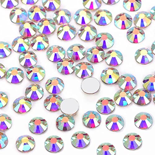 1440pcs SS16 4.0mm Crystal AB Flatback Rhinestones Bulk K9 Glass Crystal White AB Gems Round Beads Stones Diamonds Nail Charms Jewels Nail Art Supplies for Nails Eyes Face Makeup Crafts DIY Tumblers - color: Crystal AB, size: Ss16