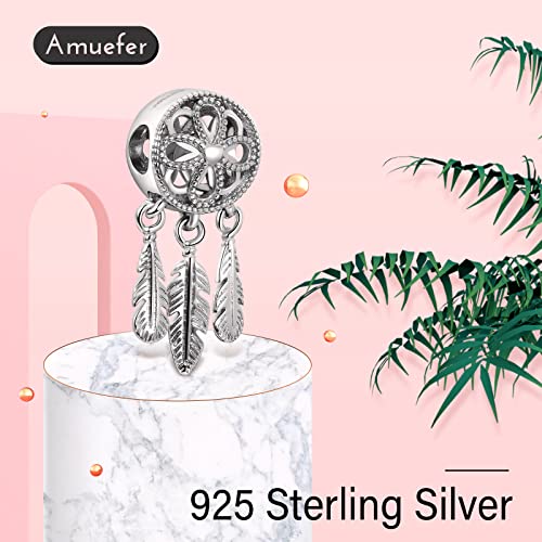 S925 Bead Dangle Charms for Bracelets Necklaces, Compatible with Pandora - style: Dreamcathcer Charm Silver