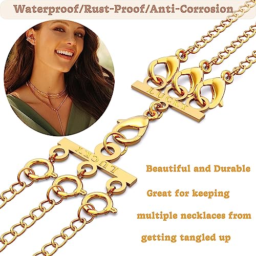 Dailyacc Lucky Necklace Layering Clasp 18K Gold and Silver Multi Strand Clasps for Stackable Necklaces - color: 2Pcs 2Silver 2Gold