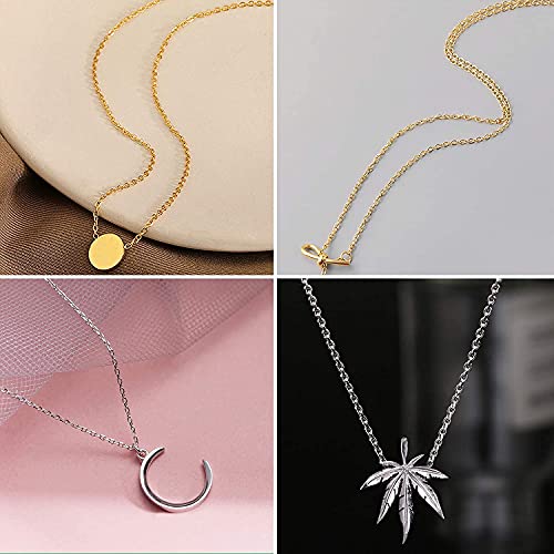 50 Pack Silver Plated Necklace Chains Bulk, Cable Chain Pack for Jewellery Making - color: Silver and Gold, size: 20 Inch