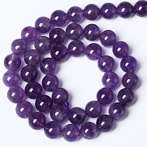 6MM 60PCS Natural Stone Purple Amethyst Crystal AAA Grade Quartz Beads for Jewelry Making DIY Bracelet - color: Amethyst, size: 6mm