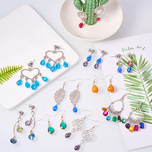 SUNNYCLUE 1 Box DIY 10 Pairs Chandelier Earrings Jewelry Making Starter Kit Chandelier Components Connector Charm Pendants, Shell Heart Beads, Earring Hooks Jewelry Findings for Adults Instruction - color: Chandelier Charms Earring Making Kit