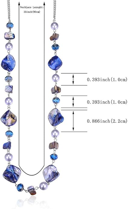 PEARL&CLUB Long Beaded Necklaces For Women - Sweater Chain Fashion Jewelry Necklace Gifts For Women