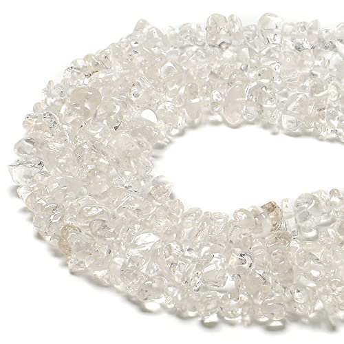 3-5mm Natural Clear Quartz Crystal Gemstone Chips Loose Beads Semi Precious for Jewelry Making DIY Handmade Craft Supplies 1 Strand per Bag Approxi 32" - color: Clear Quartz Crysta
