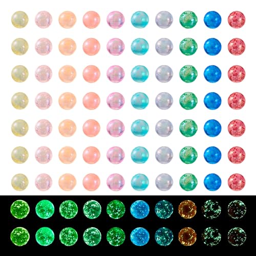 Glow in the Dark Micro Bubble Beads 2-2.5mm Glass Tiny Nail Art Caviar Beads Small Nail Crystals for Crafts DIY Resin Filler Jewelry Making Supplies Eye Makeup Decor - color: 10 Colors