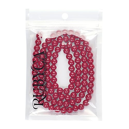RUBYCA Round Opaque Painted Druk Czech Glass Beads Bulk Jewelry Making Supplies Strand (Red, 4mm) - color: Dark Red, size: 4mm